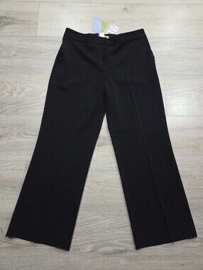 Sigrid Olsen Trousers Modernist 00 Womens Size 10 Petite Black Dress Pants New
